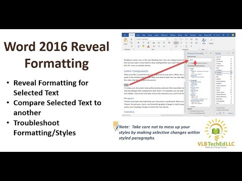reveal formatting in word 2016 for mac