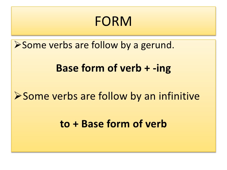 infinitive vs gerund form